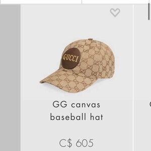 Authentic canvas gucci hat, brown